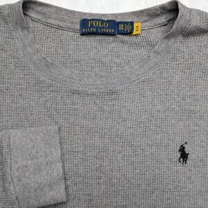 POLO Ralph Lauren Men's Waffle Long Sleeve Shirt - XLT 1XB 1TG Gray